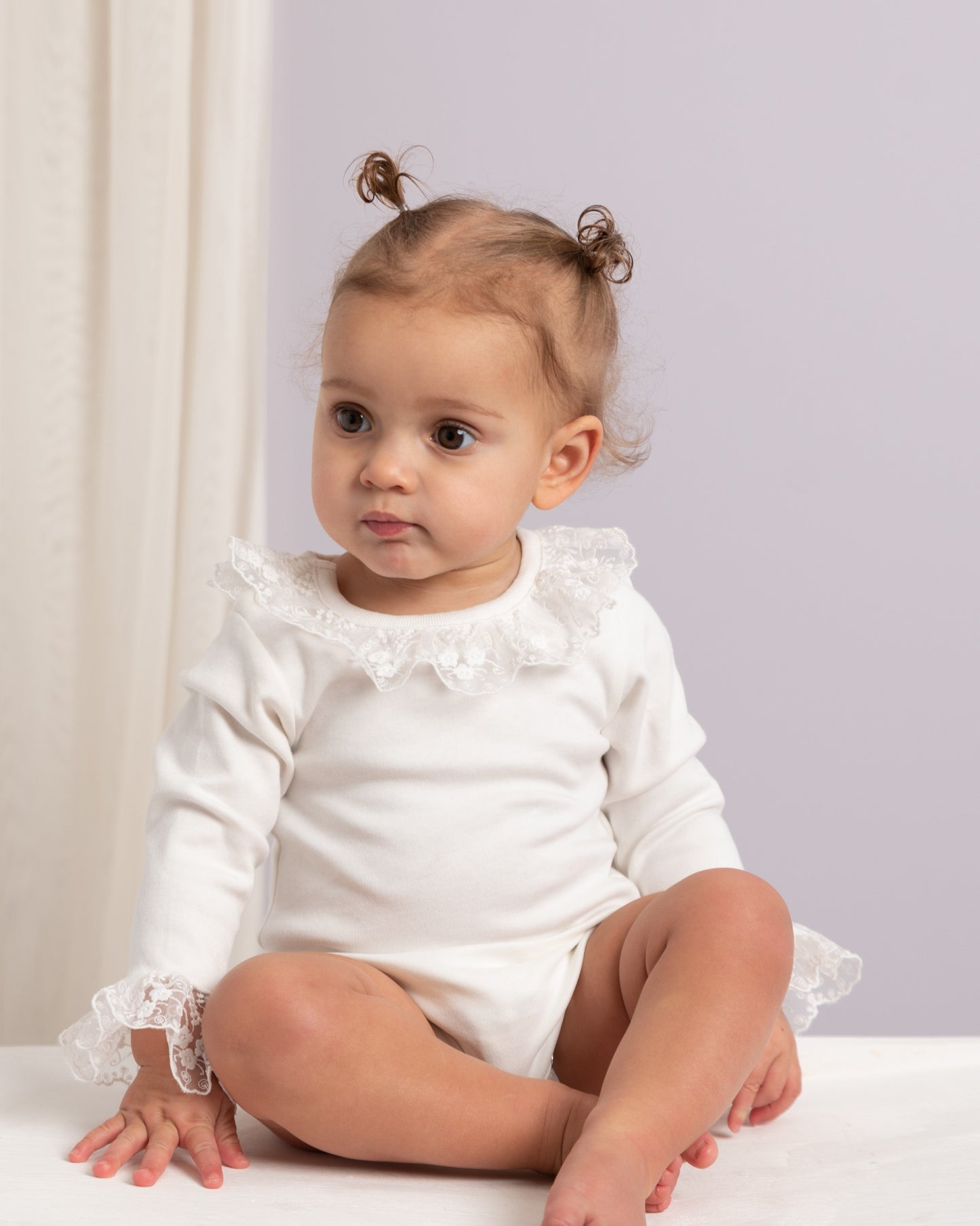 Caramelo Kids White Lace Bodysuit