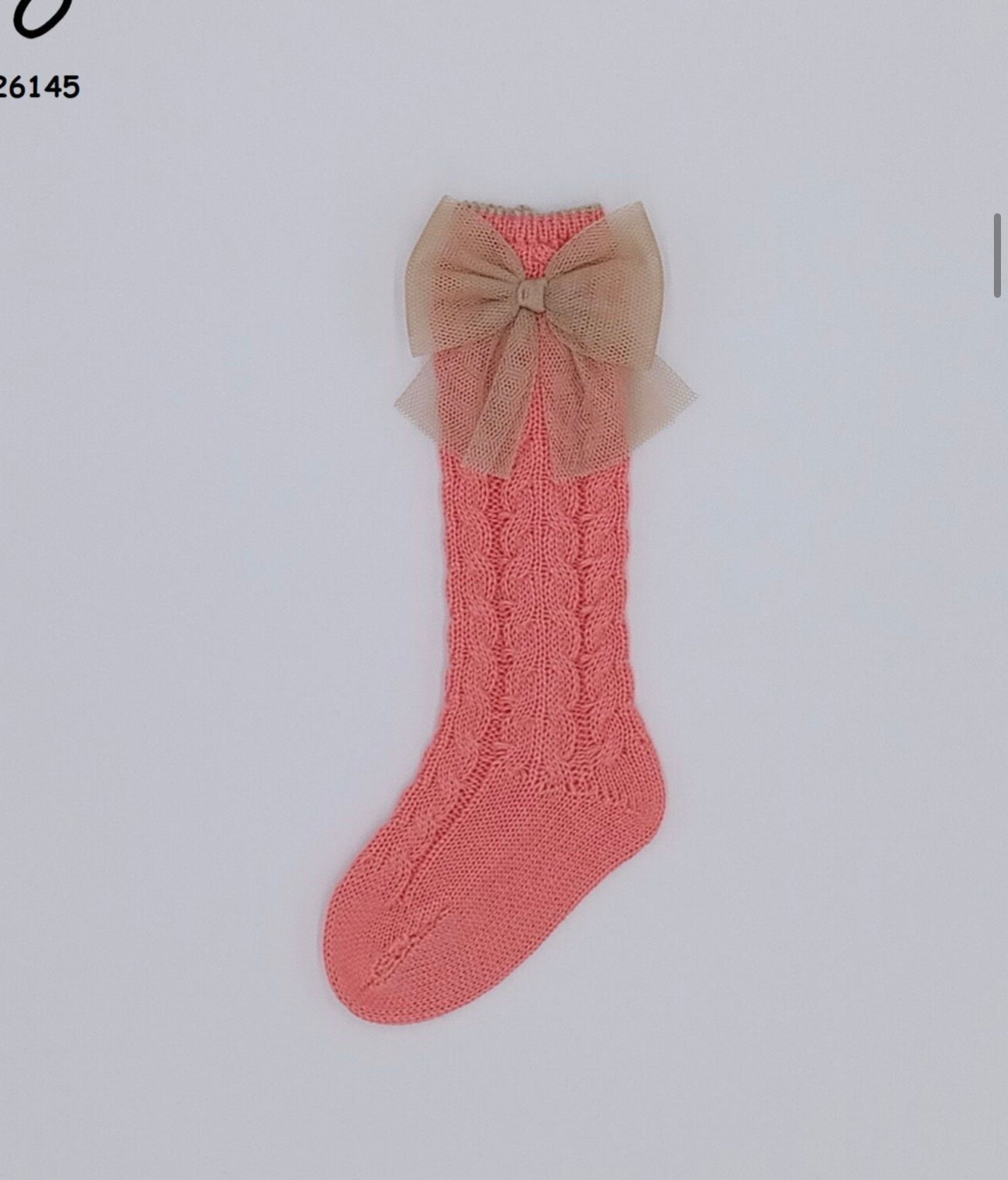 Rahigo Coral Tulle Bow Socks