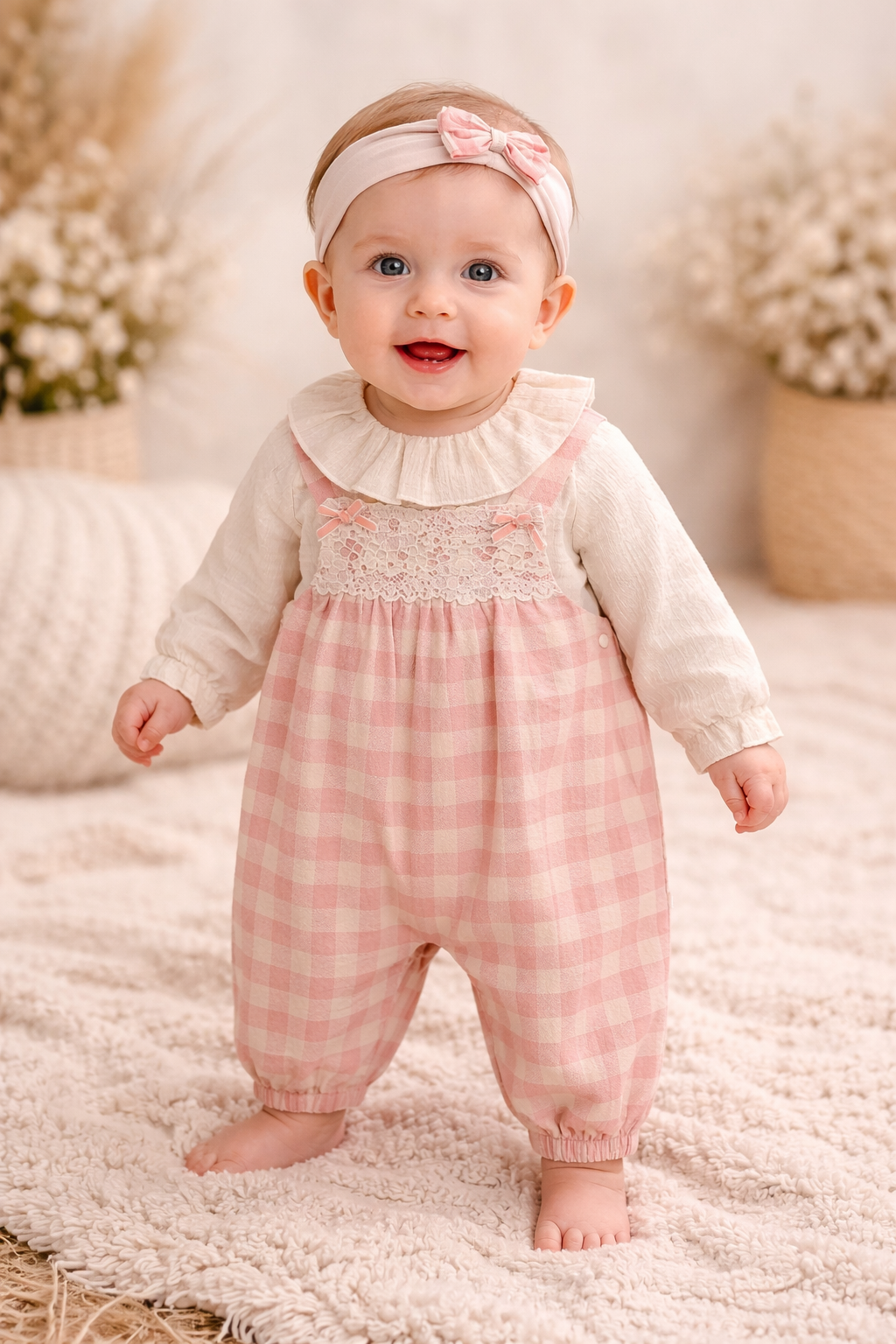 Tongs baby girls dungaree 3 piece set