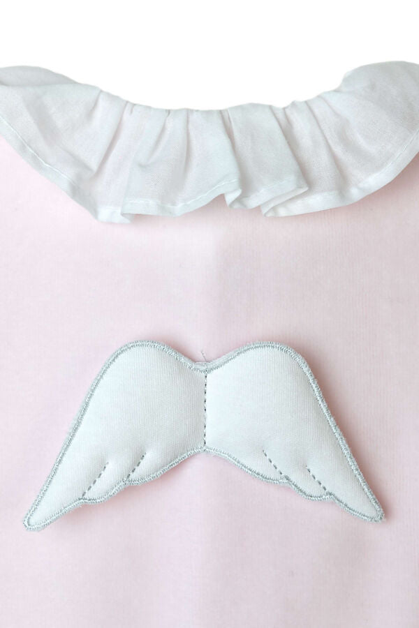 Baby Gi Pink Frill Collared Angel Wing Babygrow