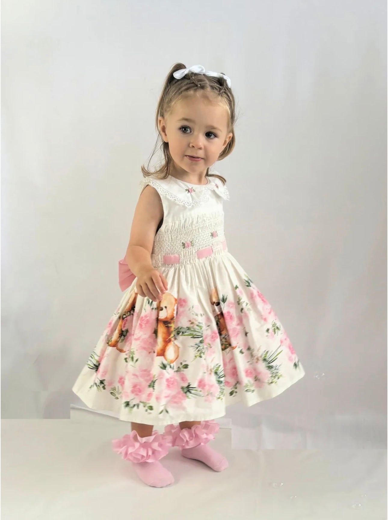 Beau Kids Teddy Bear Smocked Dress