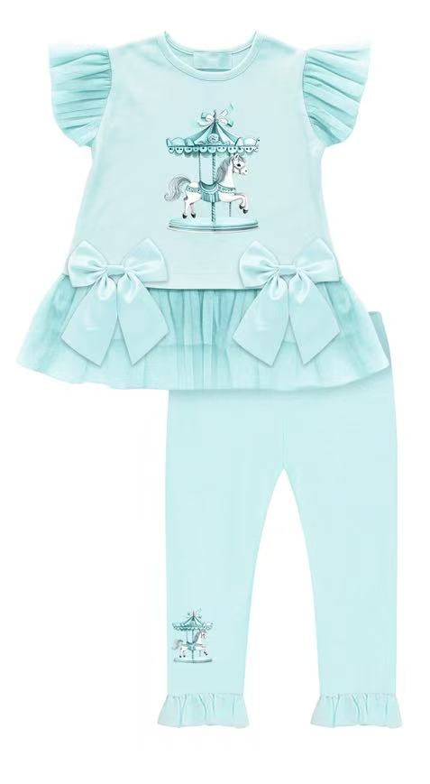 Giorgio Bambini Mint Carousel Leggings Set