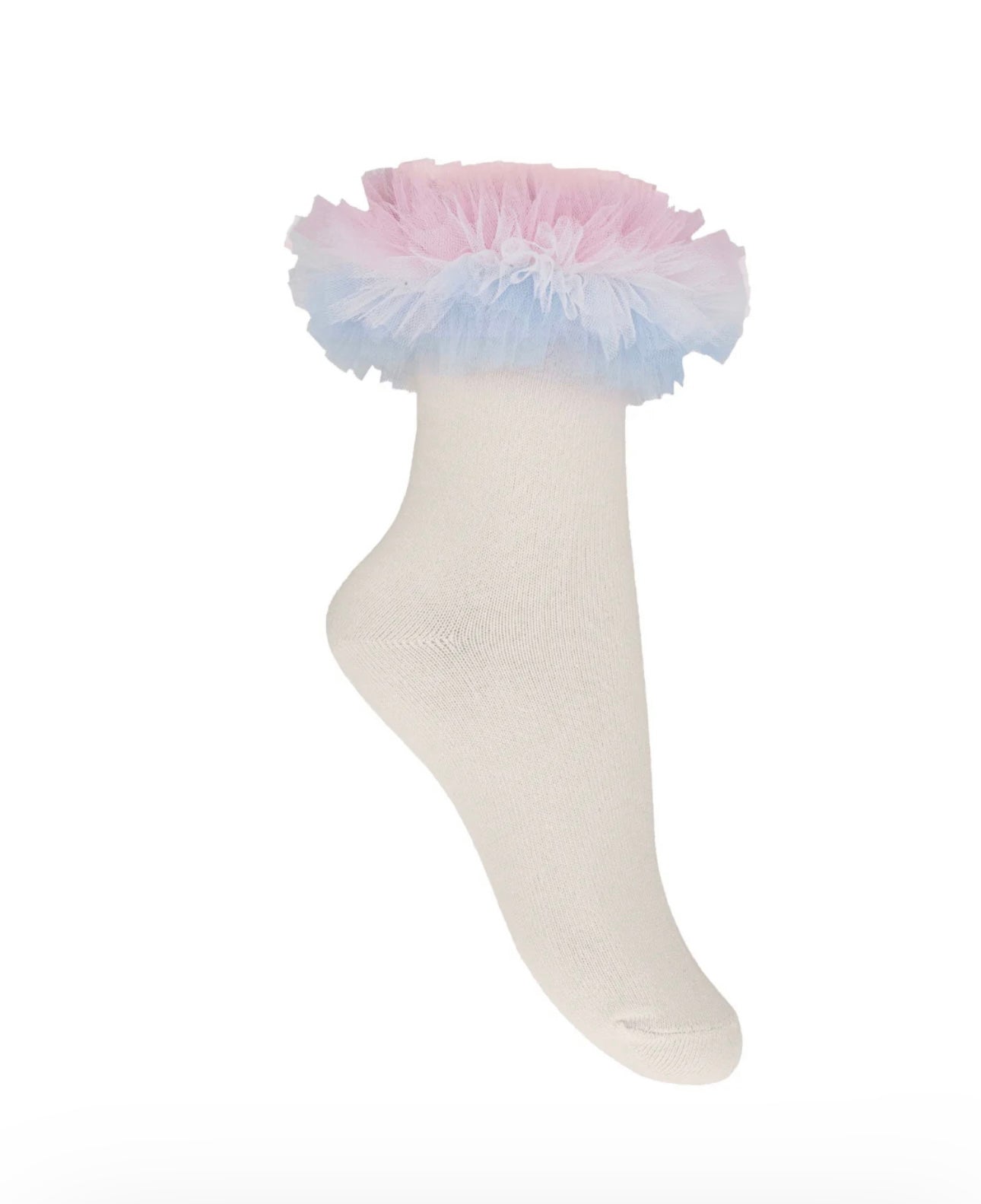 Daga Pastel Pink, Tulle Trimmed Socks