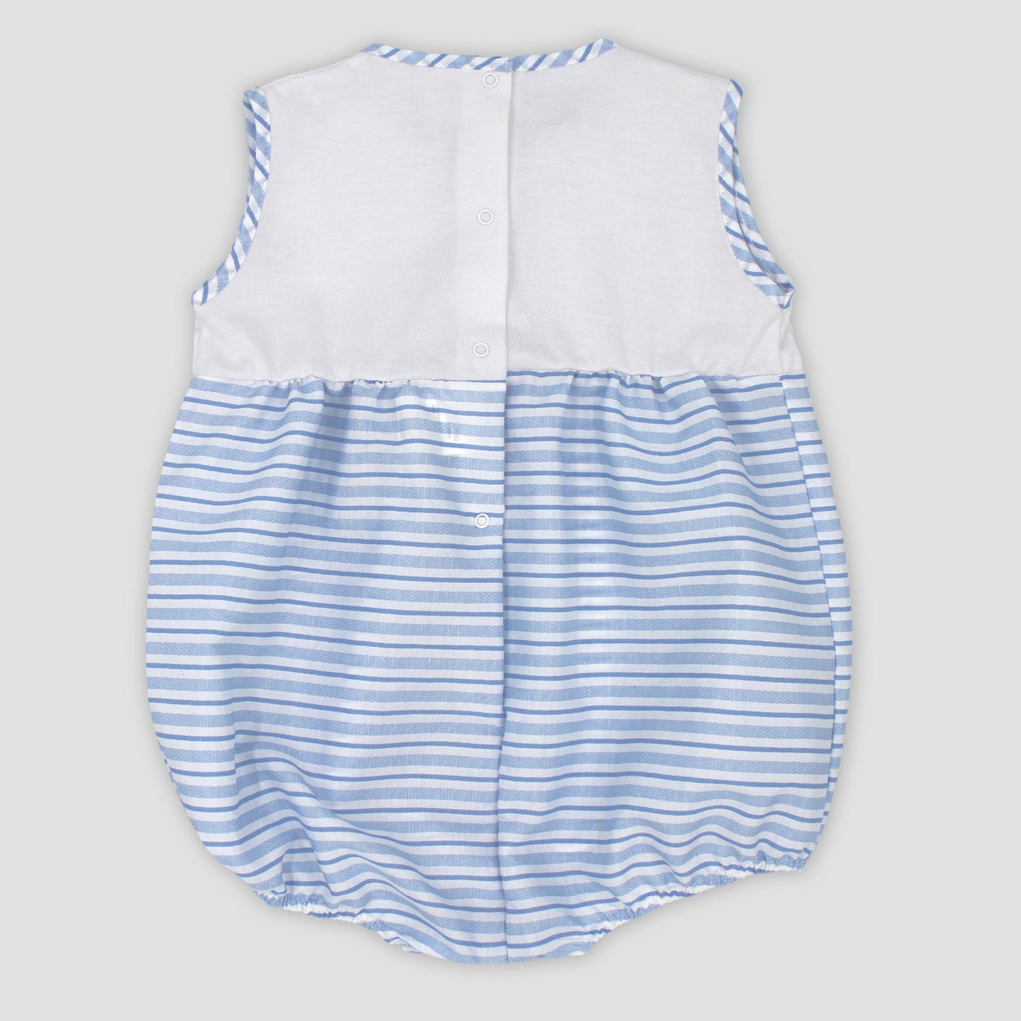 Rapife Boys Sky Blue & White Striped Romper