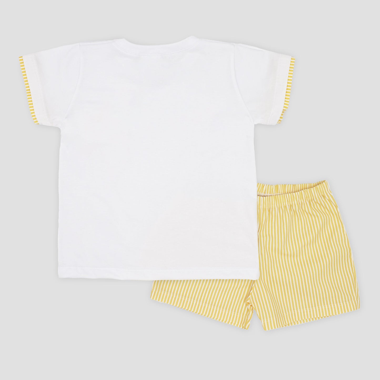 Rapife Boys White & Yellow Striped Short Set