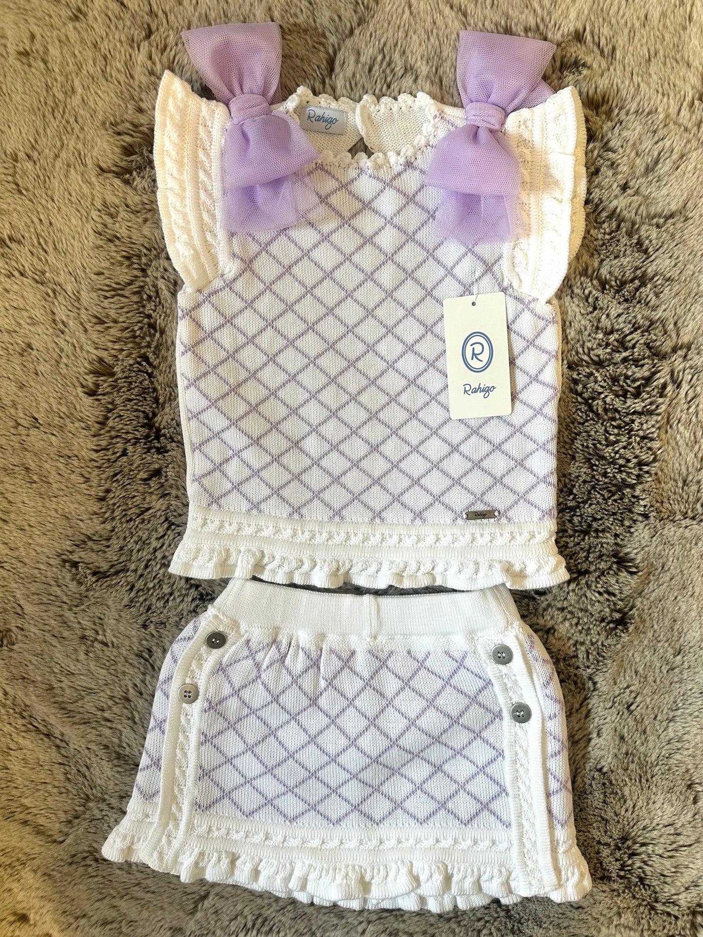 Rahigo Girls Lilac & White Top & Skort Set