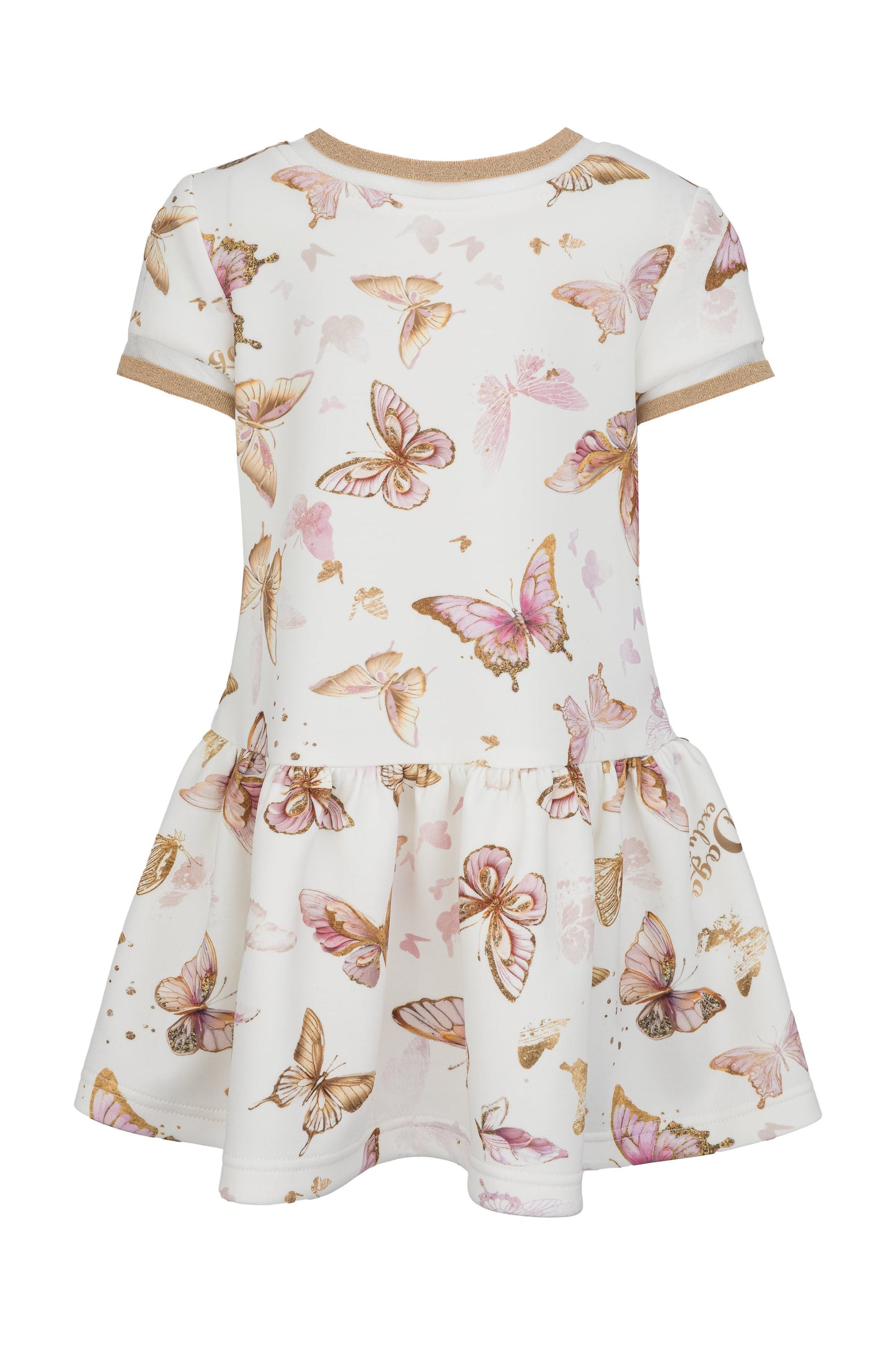 Daga Ivory Butterfly Print Drop Waist Dress