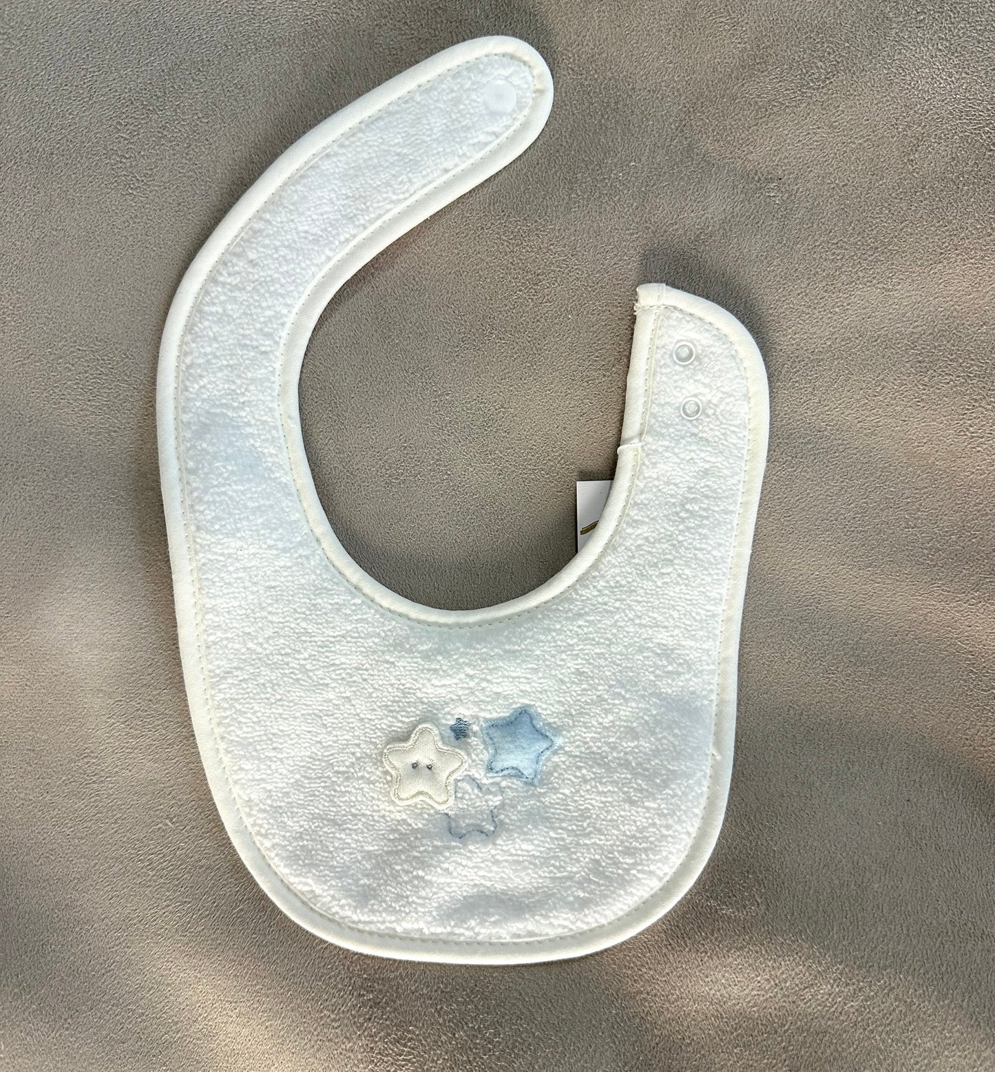 Coccode White/Blue Bamboo Mix Star Motif Bib