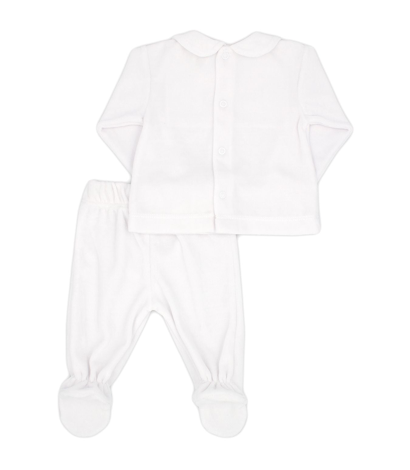 Rapife White Velour 2-Piece Babygrow