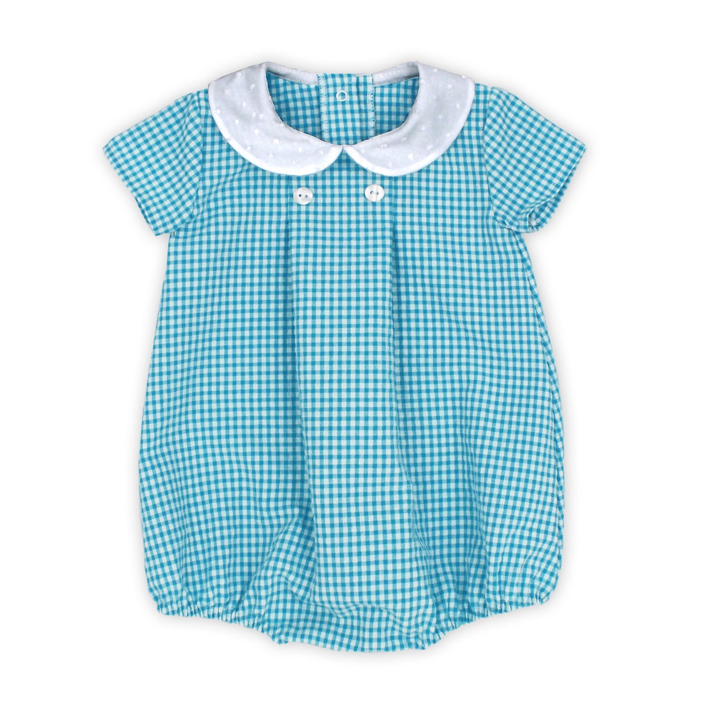 Rapife Baby Boy Turquoise Check Romper