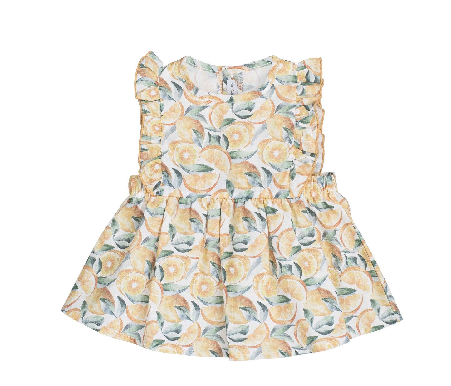 Calamaro Girls Lemon Print Dress