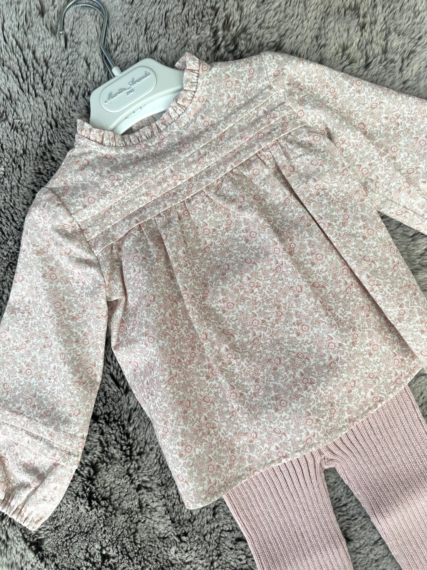 Martin Aranda Girls Pink Ditsy Print Legging Set