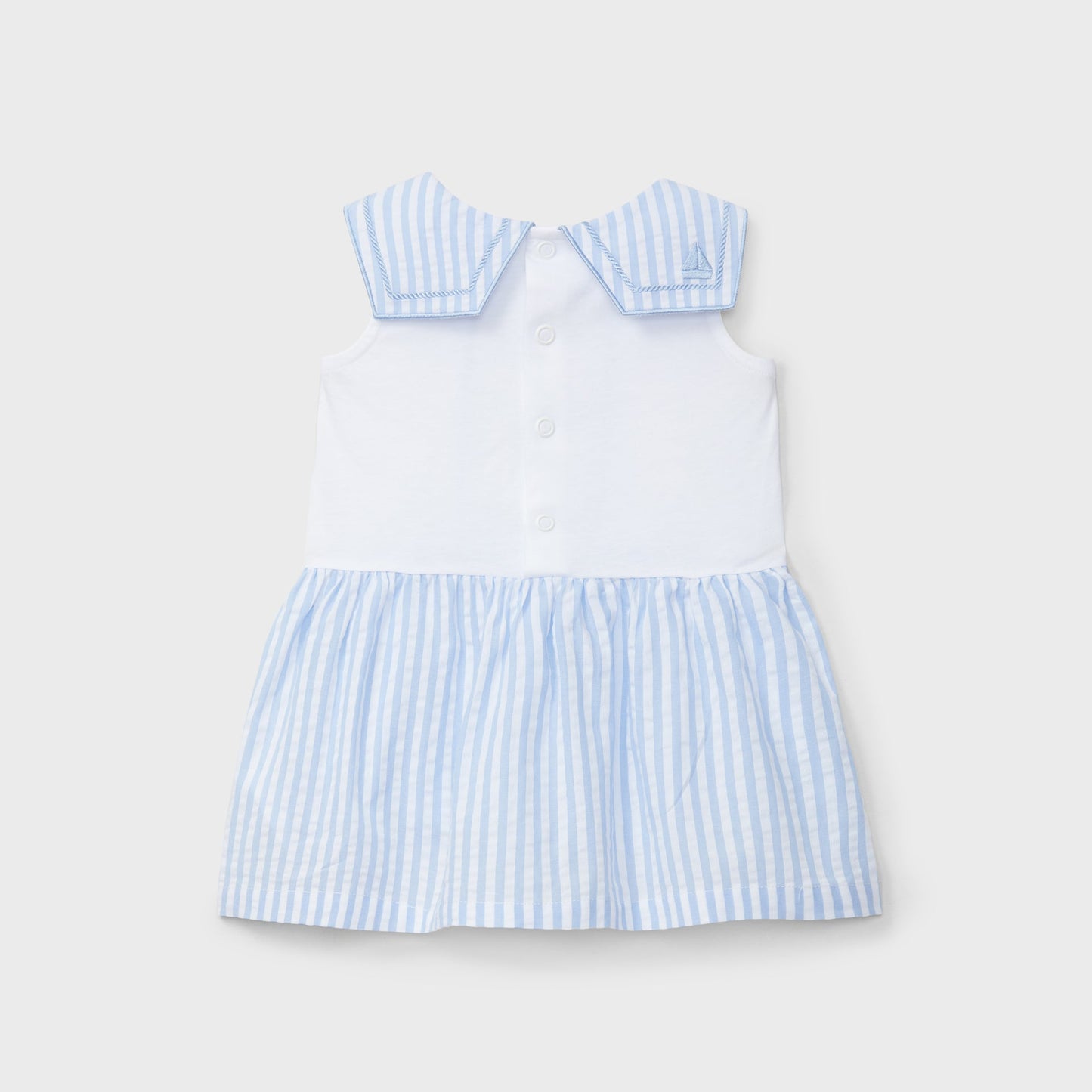 Dr. Kid White & Sky Blue Striped Sundress