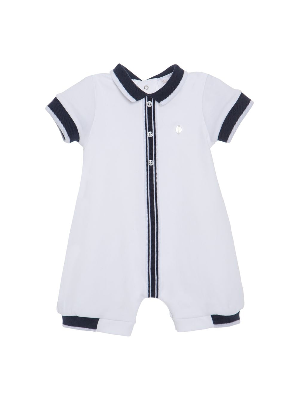 Patachou Baby Boys White & Navy Romper