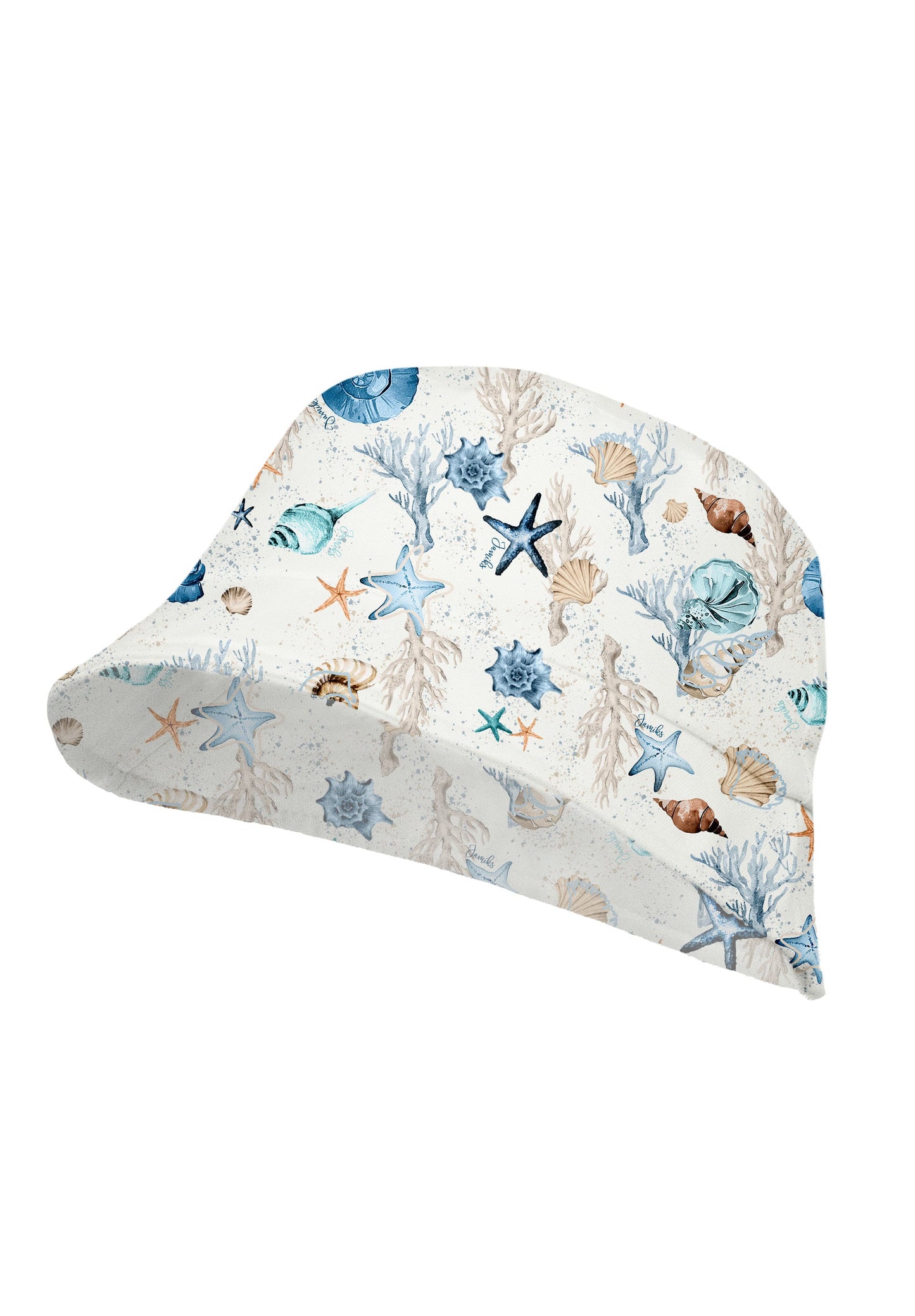 Jamiks Coast White & Blue Shell Print Sunhat