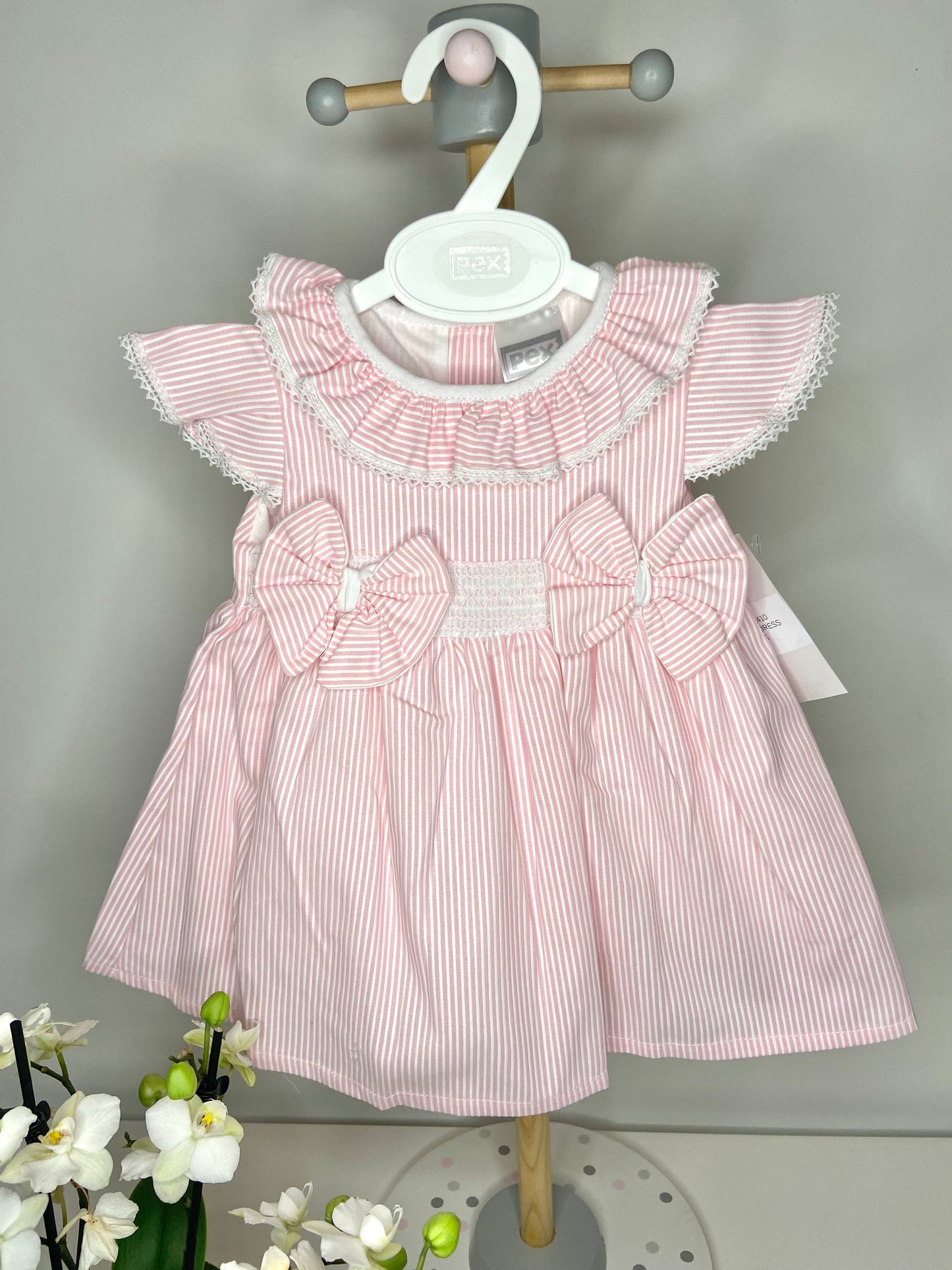 Pex Pink & White Striped Dress