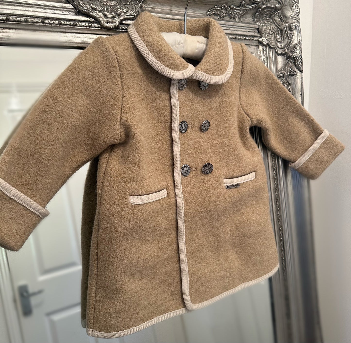 Marae Kids Camel With Cream Trim Boys Coat