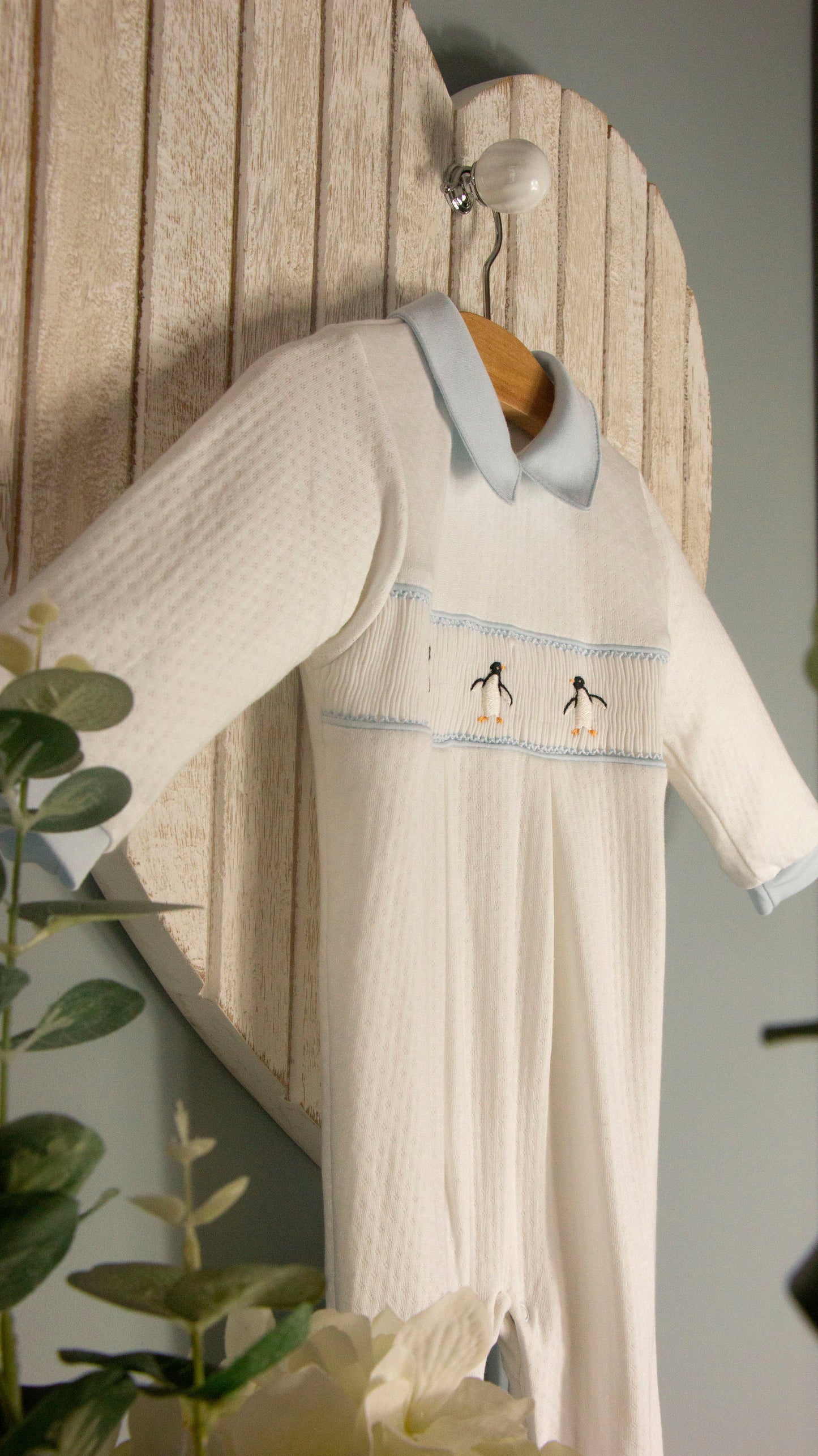Mini-La-Mode - Penguin Smocked Footsie Jacquard Weave