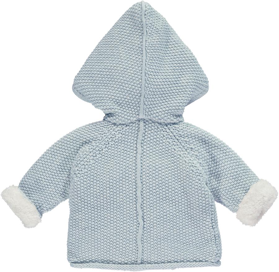 Soft Blue Pram Coat Plush Lined