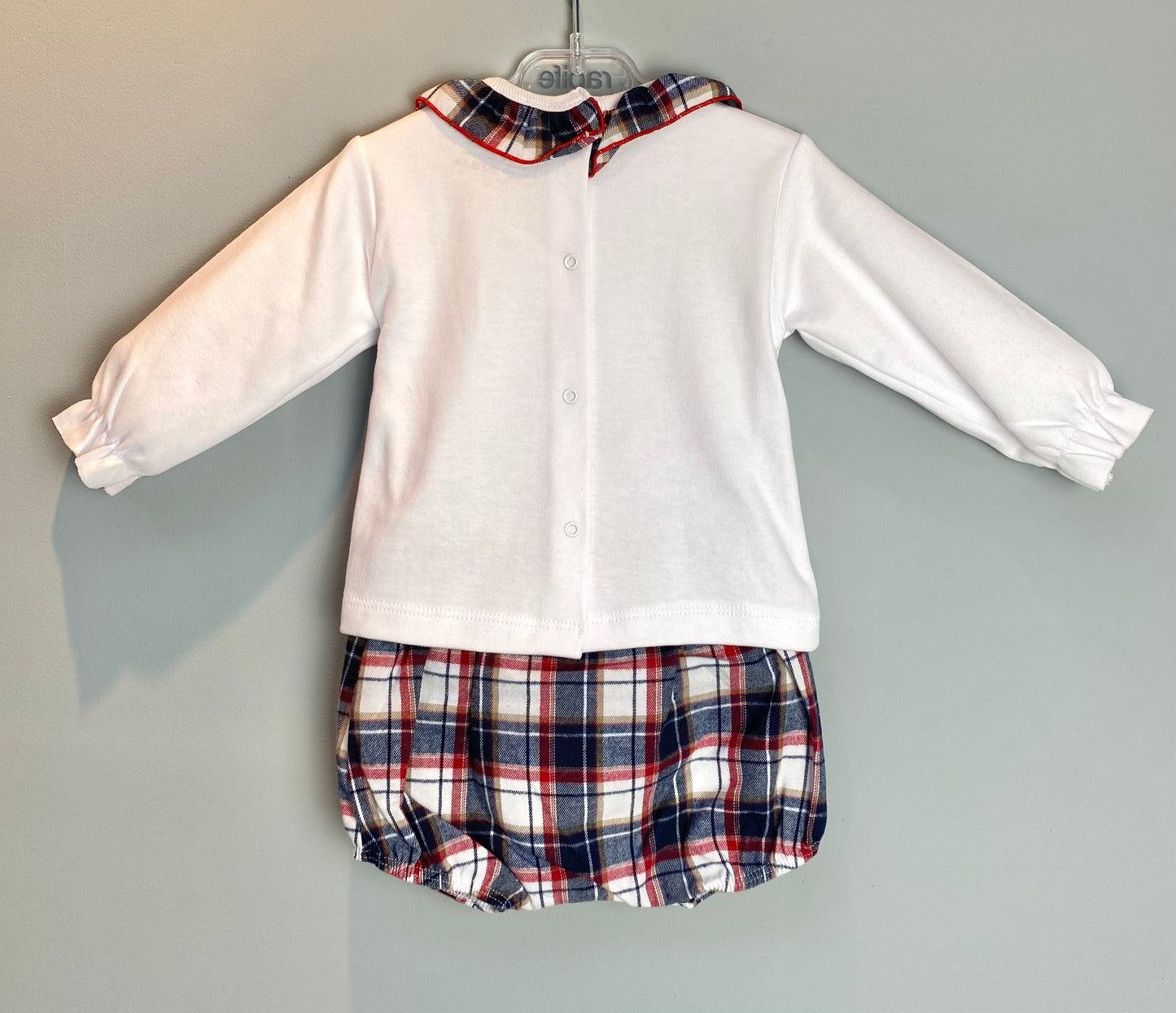 Rapife White & Navy Tartan Jam Pant Set