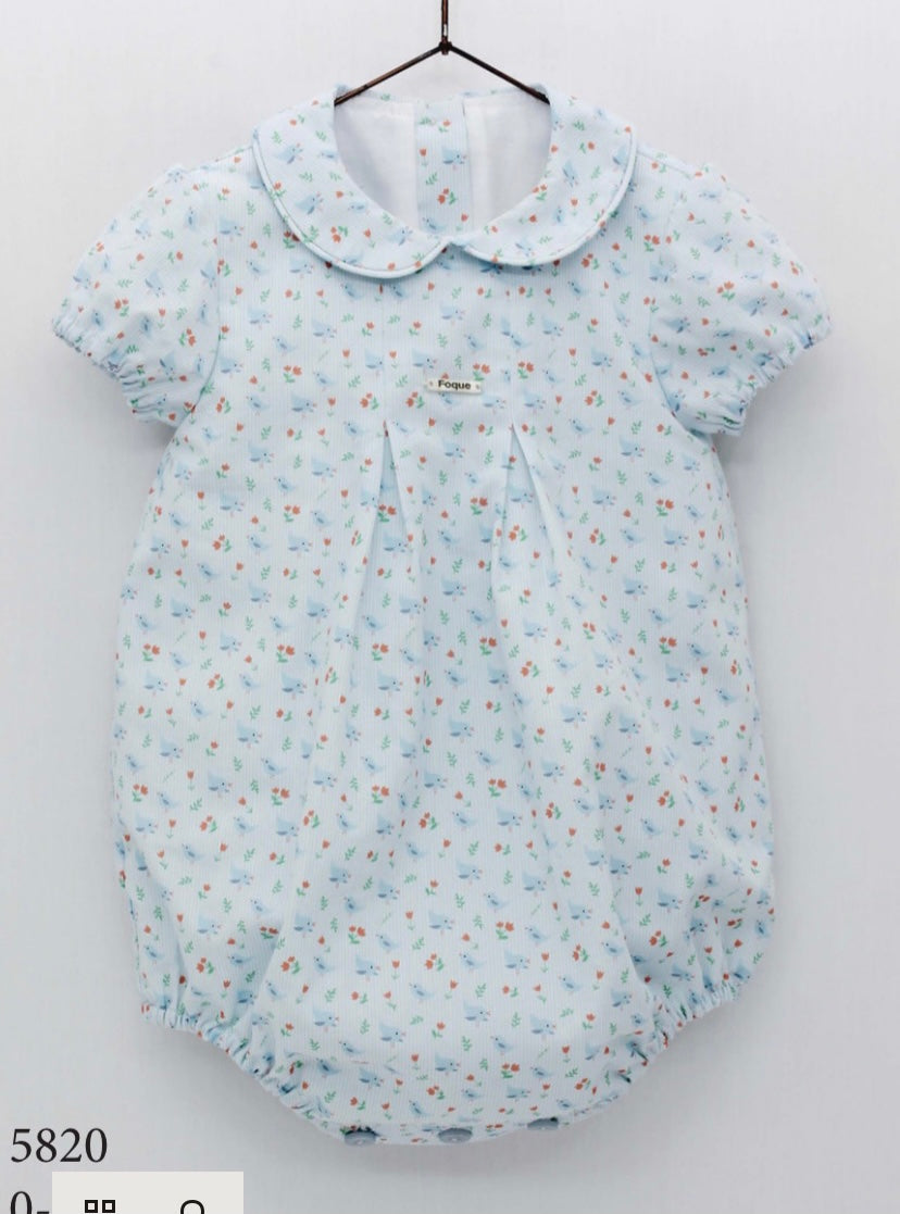 SS23 Foque Blue Bird Print Romper