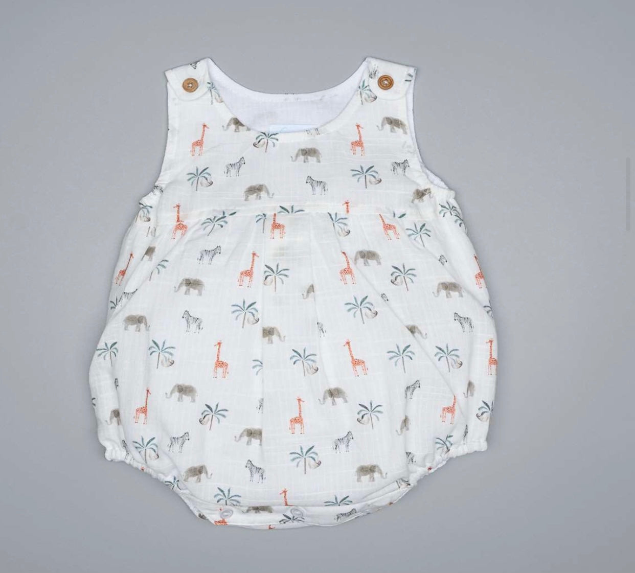 SS23 Artesania Granlei White Safari Print Romper