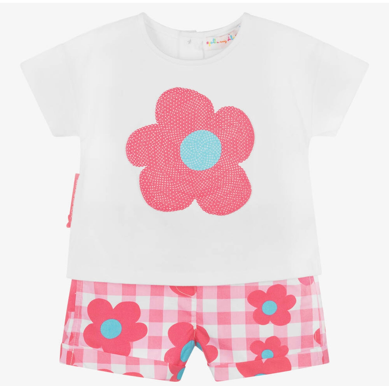 SS23 Agatha Ruiz De La Prada Pink Floral Cotton Shorts Set