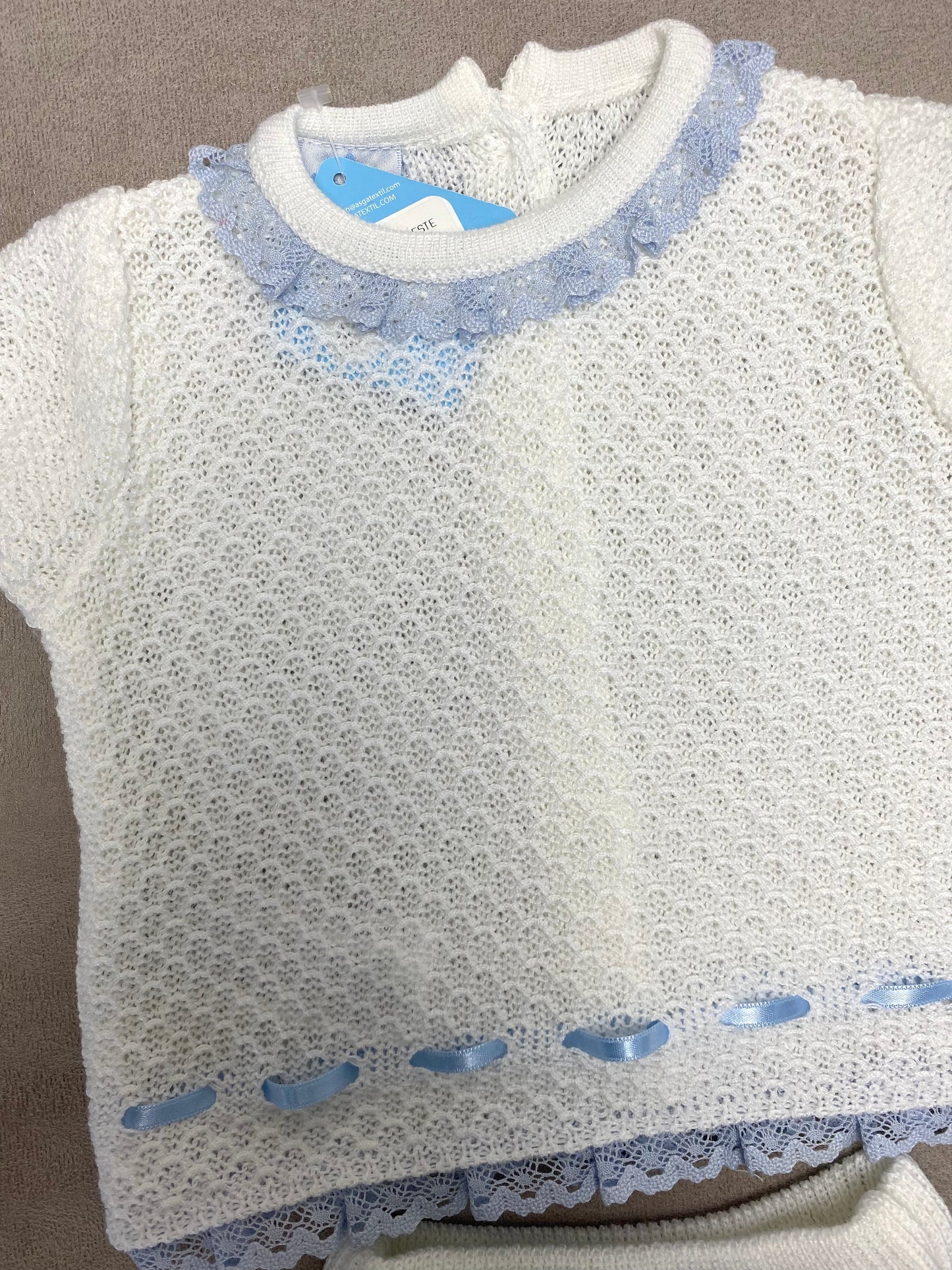SS23 Sardon White Knitted Jam Pant Set