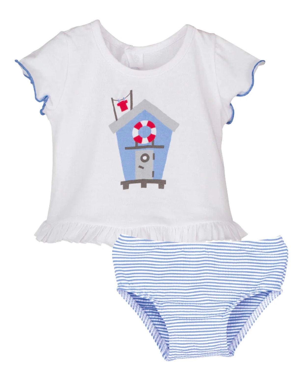 SS23 Calamaro Girls Blue Striped Swimwear