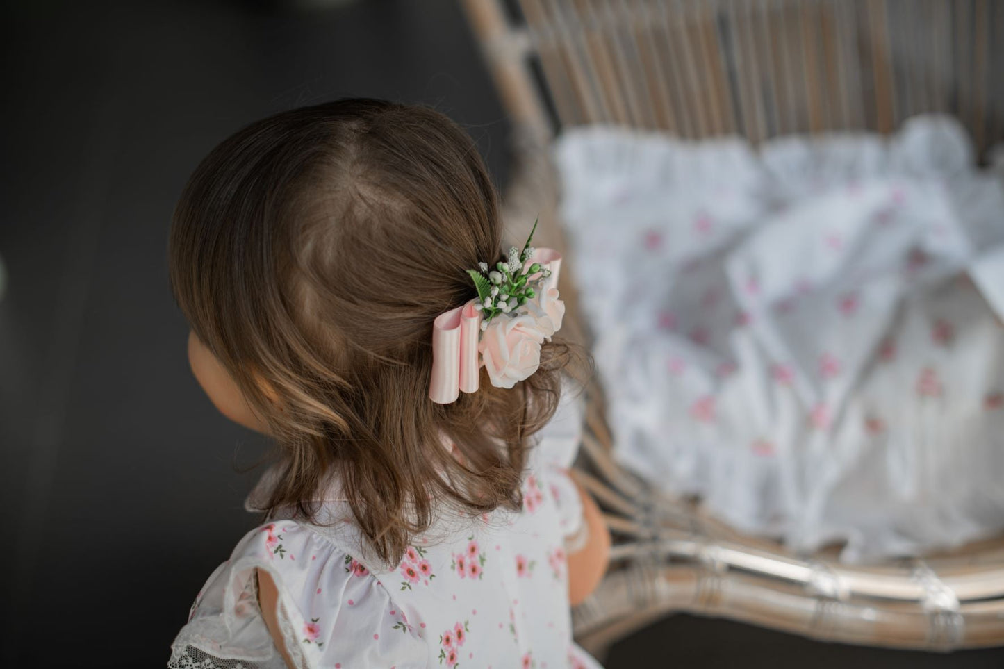 SS22 Piccola Speranza Pink Flower Satin Hair Clip