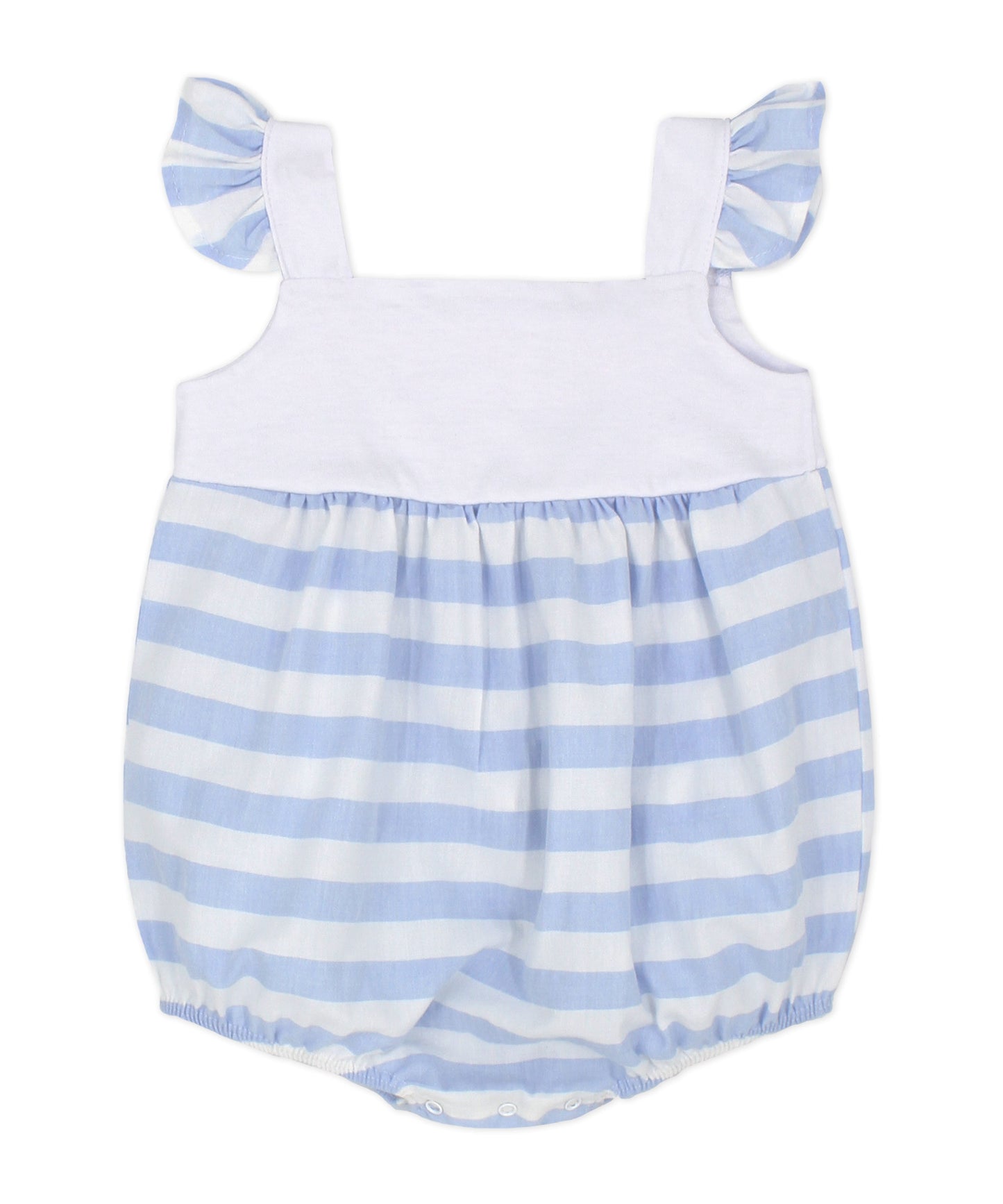 Rapife Baby Blue & White Striped Baby Girl’s Romper