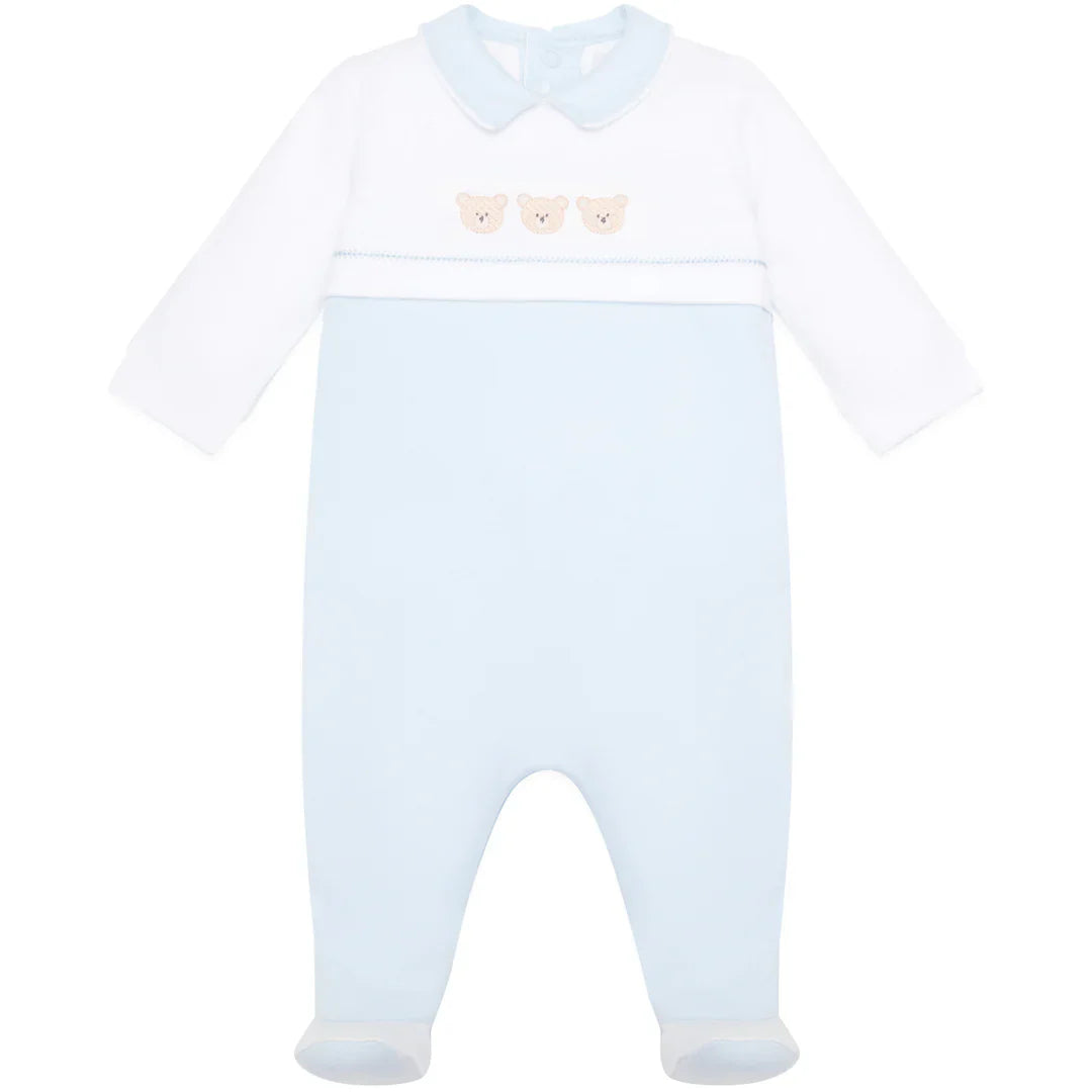 Emile et Rose ‘Jasper’ Blue & White Babygrow & Hat Set