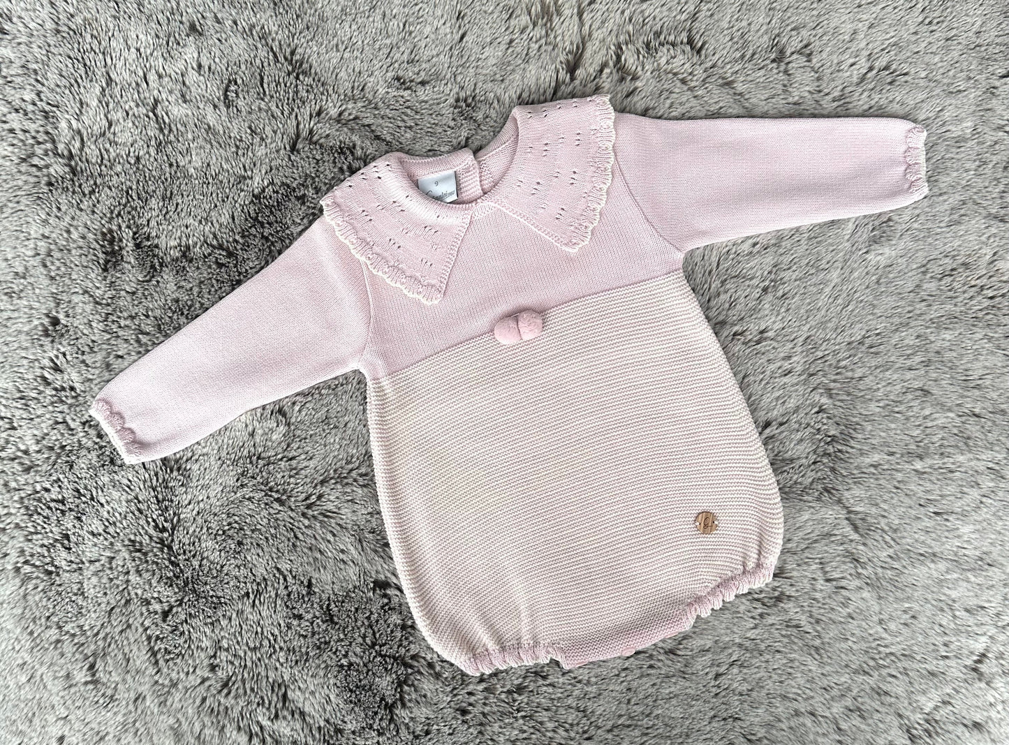 Granlei Dusky Pink & Ivory Cutwork Collared Romper
