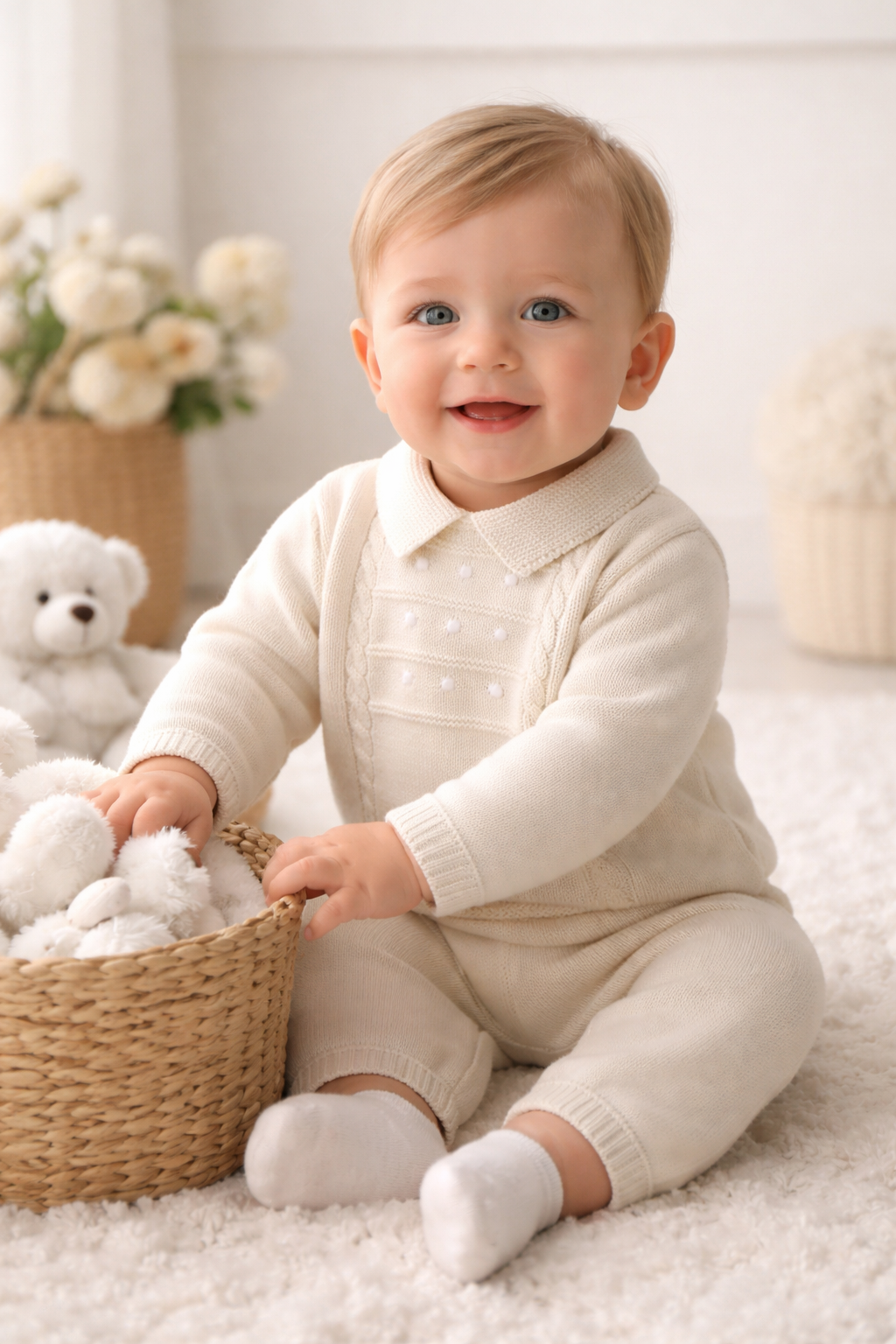 Pex Boys Thomas Knitted Beige 2 Piece Set