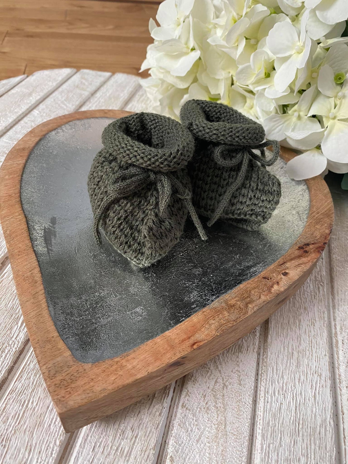 Mebi Khaki Green Knitted Booties