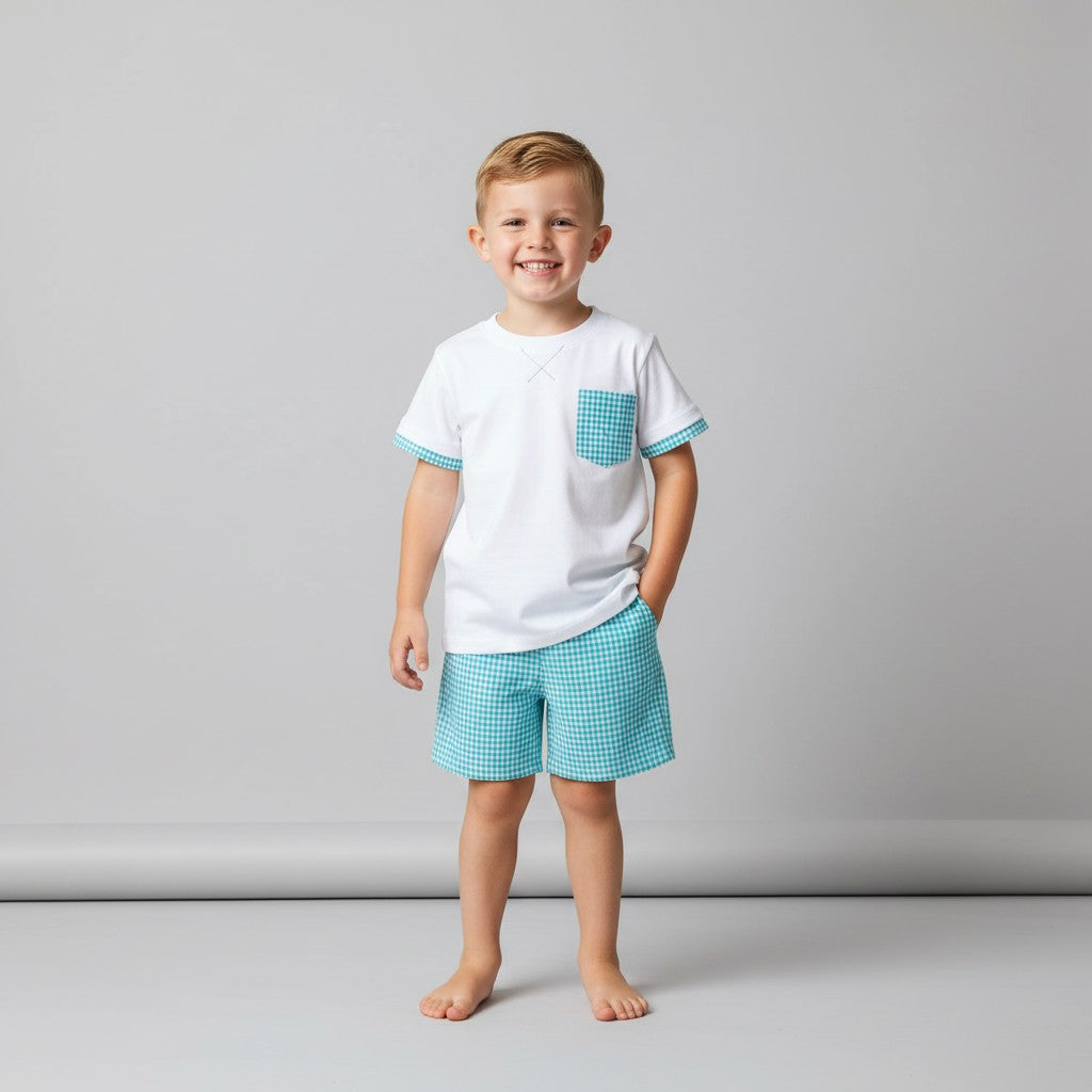 Rapife Boys Turquoise Top & Shorts Set