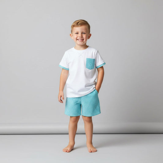 Rapife Boys Turquoise Top & Shorts Set