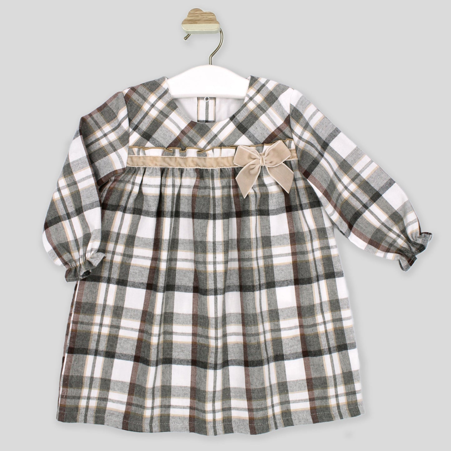 Rapife Grey, White & Camel Checked Dress