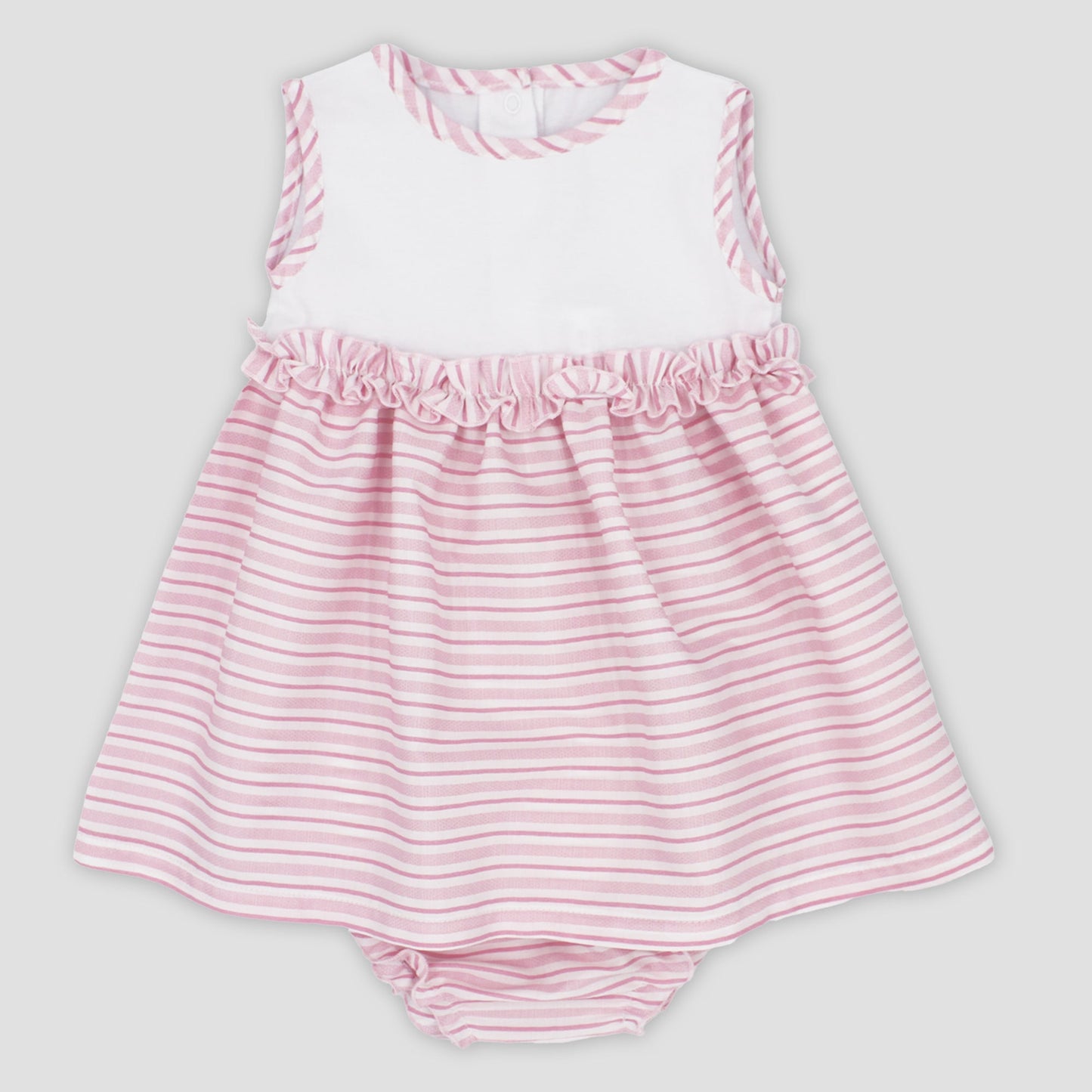 Rapife Pink & White Striped Girls Dress