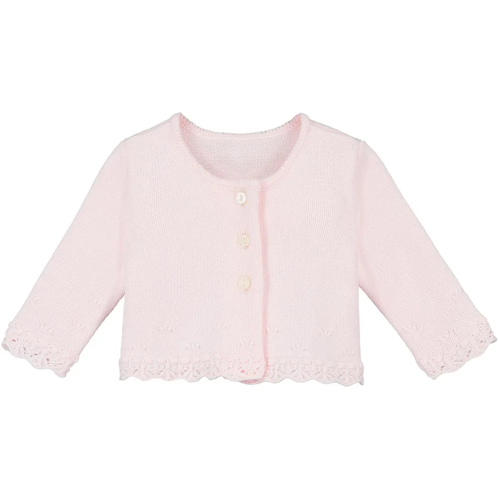 Emile et Rose Annabel Baby Girls Pink & White Babygrow & Cardigan Set
