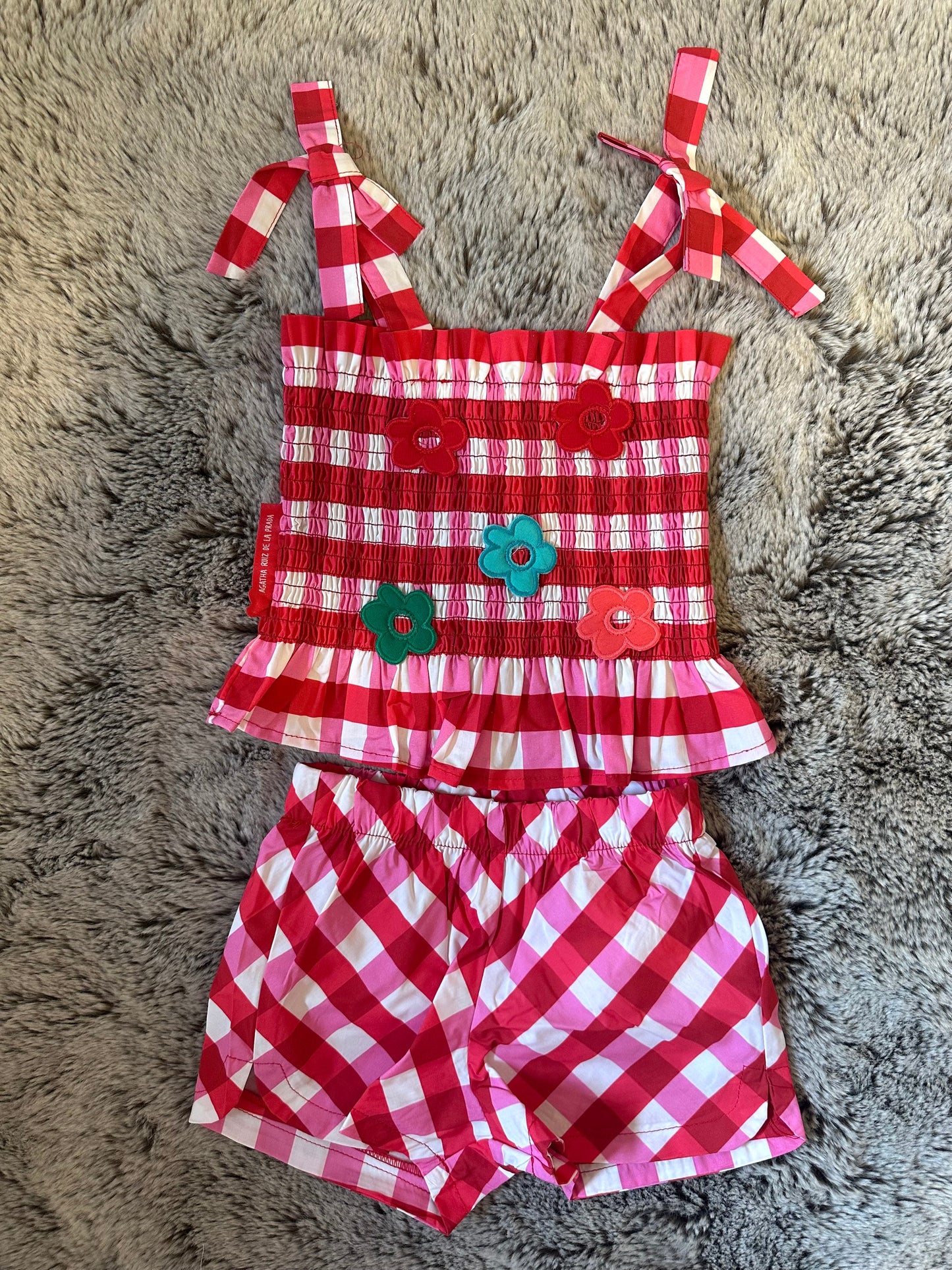 Agatha Ruiz de la Prada Pink & Red Check Shorts Set
