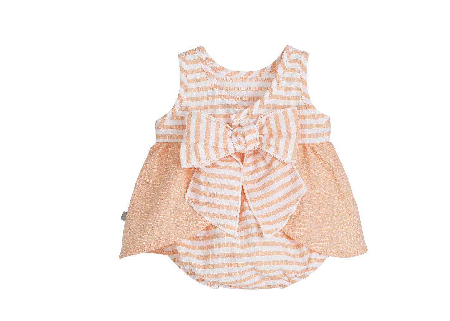 Calamaro Baby Girls Orange Striped Dress & Pants Set