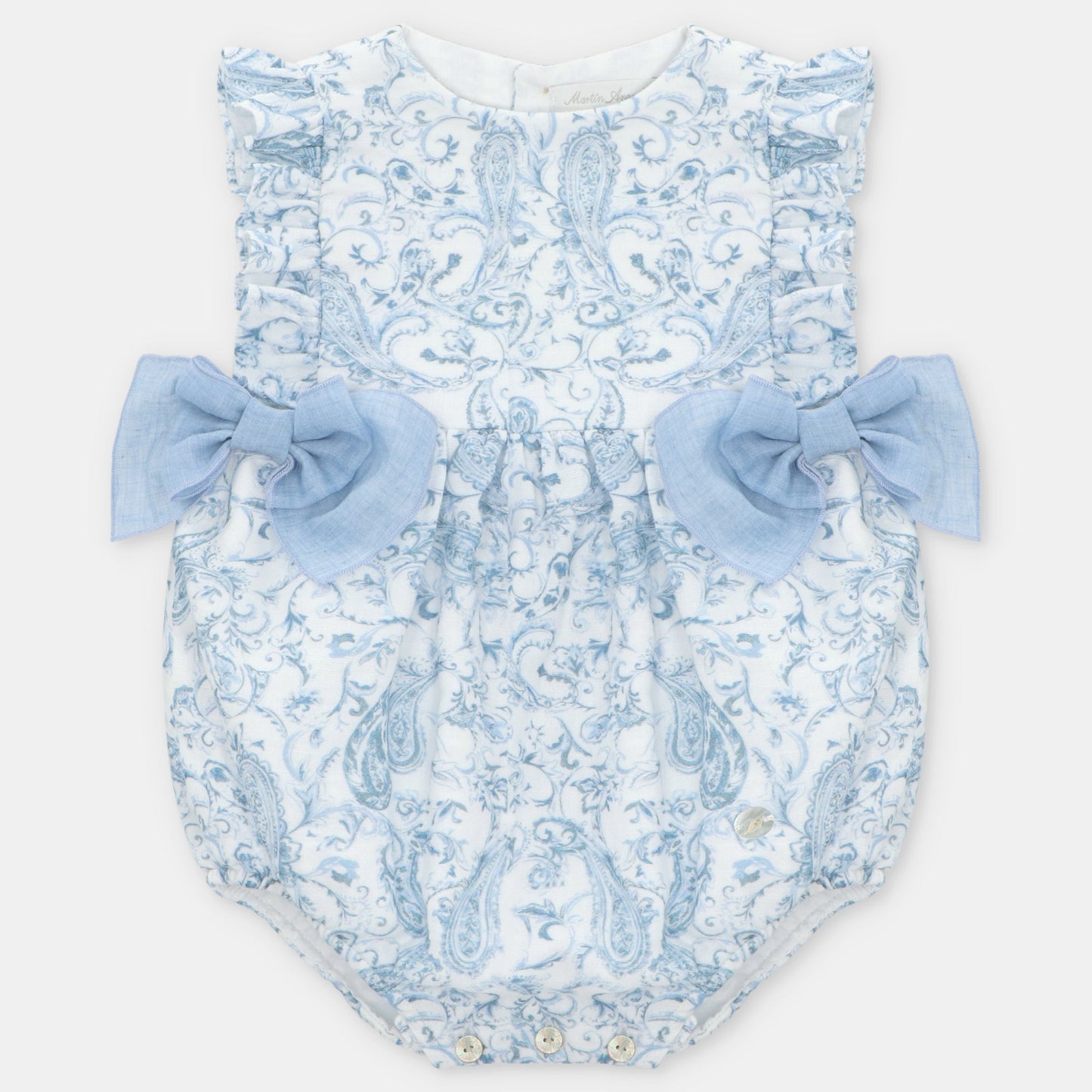 Martin Aranda Blue & White Paisley Print Romper