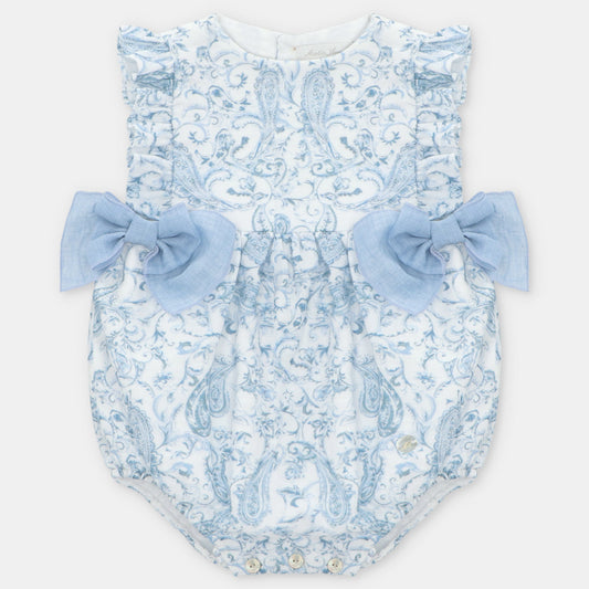 Martin Aranda Blue & White Paisley Print Romper