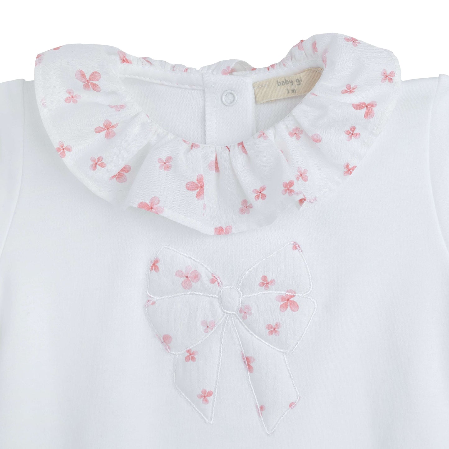Baby Gi White & Pink Petal Print Babygrow