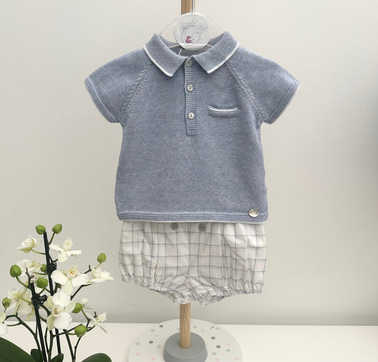 Martin Aranda Boy’s Blue & White Polo Top Jam Pant Set