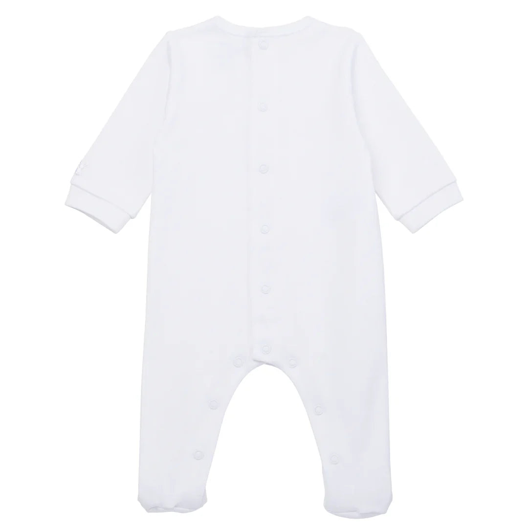 Emile et Rose ‘Heath’ White Bear Embroidered Babygrow & Hat Set