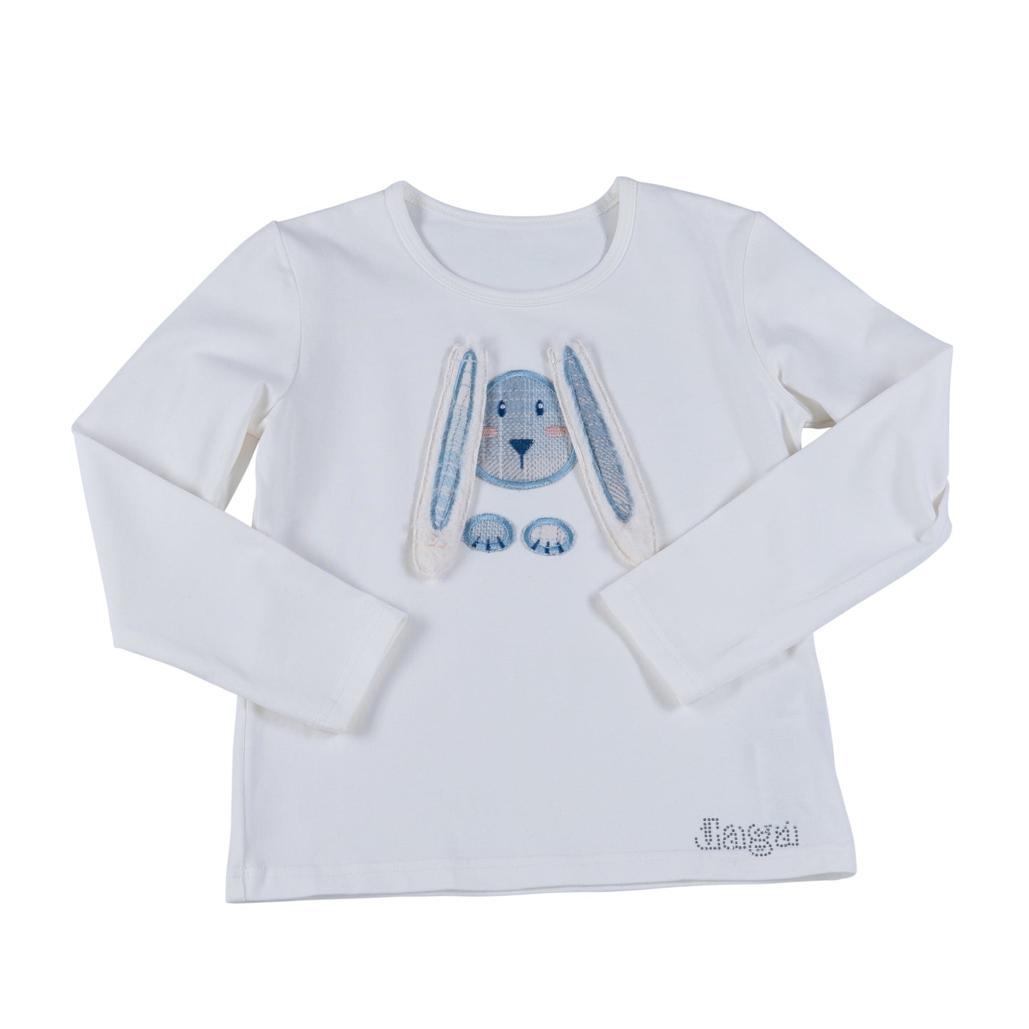 AW23 Daga Cream & Blue Check Bunny Motif Shorts Set