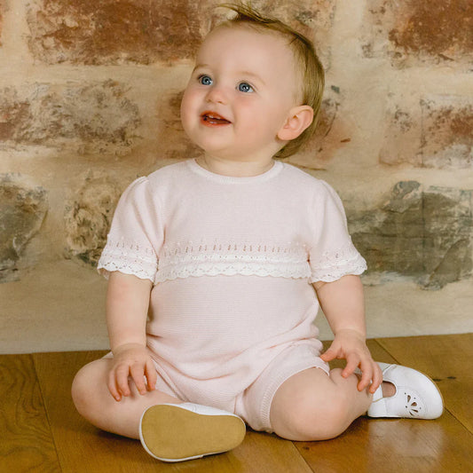 Emile et Rose ‘Josie’ Pink Girls Knitted Romper