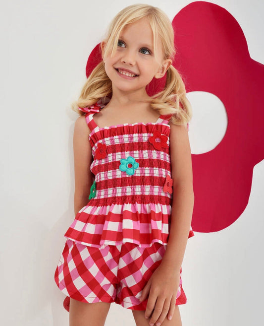 Agatha Ruiz de la Prada Pink & Red Check Shorts Set